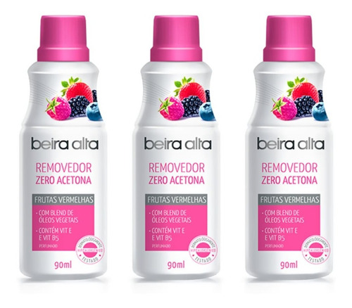 Beira Alta Fr Vermelhas Removedor De Esmalte 90ml (kit C/03)