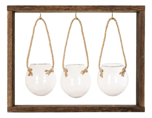Florero De Vidrio Para Flores Soporte De Madera Moderno Para