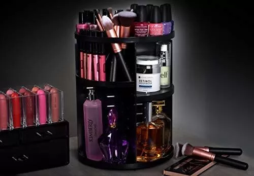 Organizador de maquillaje giratorio 360: altura de estante ajustable y  totalmente giratorio. El organizador de cosméticos perfecto para el tocador  del dormitorio o la encimera del tocador.