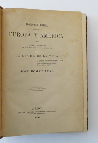 Proceso De La Historia Europa Y América José Román Leal 1890