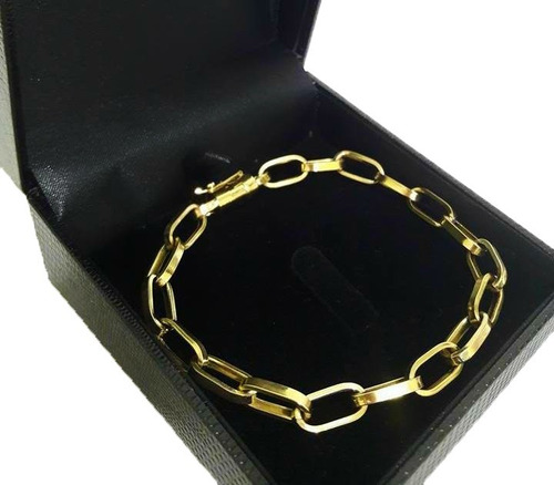 Pjoias Baguete Pulseira Tipo Baguette de 7g 5 mm Ouro 18 Quilates 19 cm de Comprimento