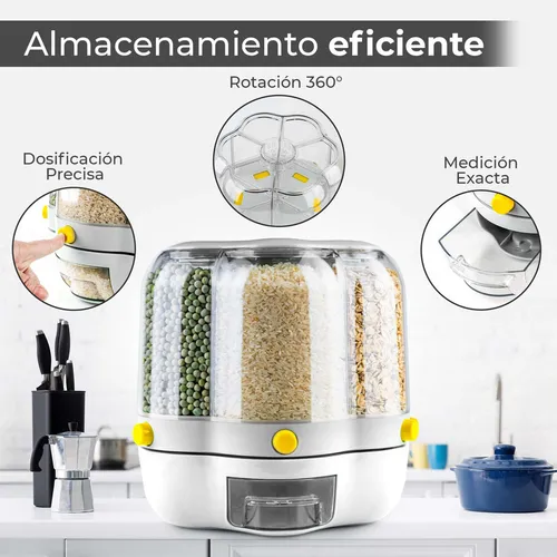 Dispensador De Alimentos Giratorio Para Granos Y Cereales