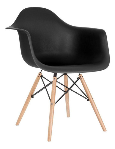 Cadeira Charles Eames Eiffel Wood Daw  Com Braços Cores Estrutura da cadeira Preto