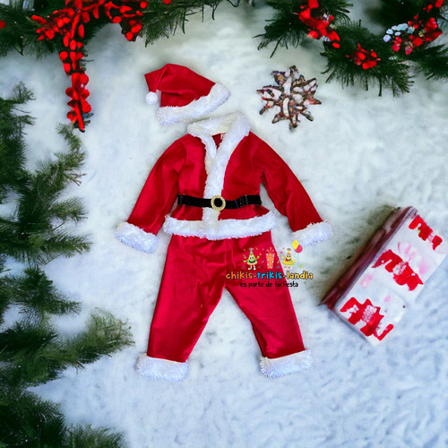 Disfraz De Santa Claus Niño Navidad Traje Pastorelas 