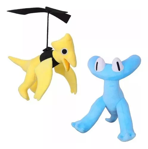 Novo roblox raibow friends capítulo 2 dinossauro azul amarelo decoração fofa  50cm