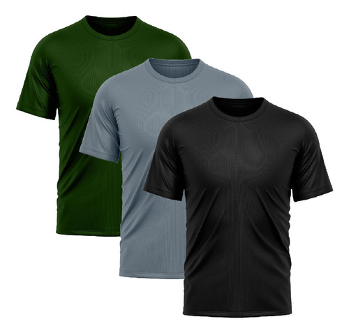 Kit 3 Camisetas Para Academia Dryfit Absorve Suor Slim Fit