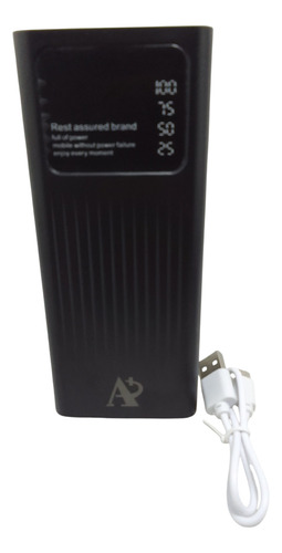 Bateria Cargador Portátil Power Bank 20,000 Mah Linterna Negro