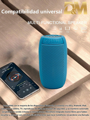 Bocina Ms-2211 Inalámbrica Bluetooth Led Radio/fm Recargable Color Negro