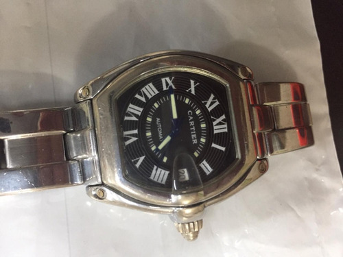 Cartier Roadster Black Dial Large Steel Mens Watch W62041v3