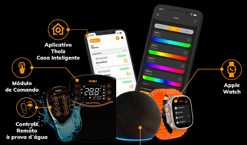 Smart Pool Mtz1462 2ageração Wifi Rgb Tholz+ Fonte 60w
