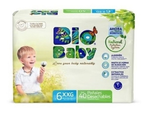 Pañal Ecológico Bio Baby Talla 6 - Talla Xxg - Biobaby 40u