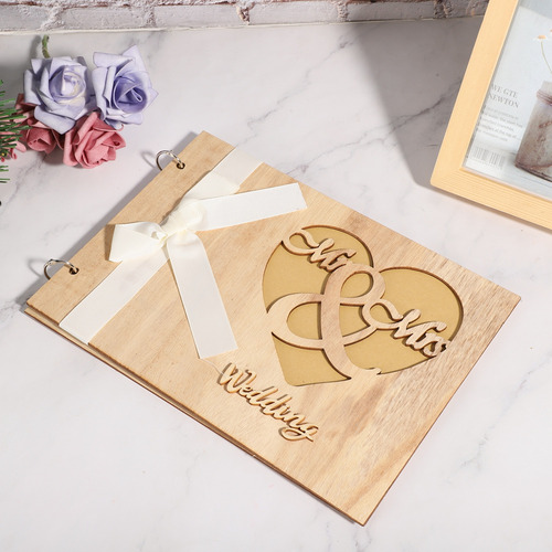 Libro De Visitas De Madera Para Bodas, Álbum Y Cuaderno
