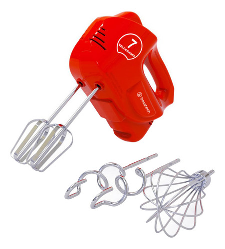 Batidora Domestica Bosstech M2 7 Velocidades 200 Watts Rojo