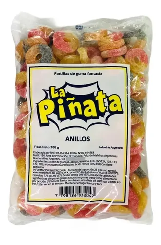 Gomitas Piñata Anillos por 700 gramos