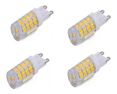 Kit 4 Lampada Led Halopim G9 3w Para Lustre E Arandelas Cor Branco Quente 220V