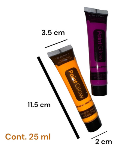 90 Tubo Pintura Neon Fluorescente Glow Luz Uv Maquillaje