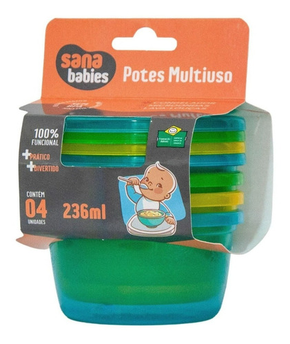 4 Potes Papinha E Alimentos Livres Bpa Sana Babies ® Menino