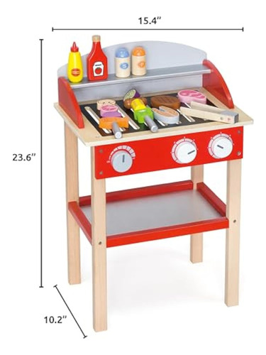 Set De Juego Spark & Wow Grill, Juguete De Madera Para Cocin