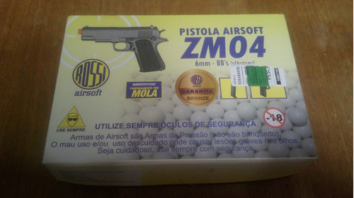 Pistola Airsoft Zm04 Na Caixa Nova