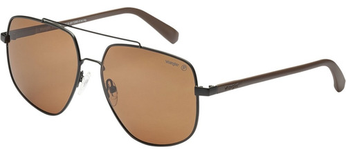 Anteojos Lentes De Sol Wrangler 7414 Polarizados Gafas Color De La Lente Marrón Oscuro Color De La Varilla Marrón Oscuro Color Del Armazón Negro 005 Diseño Doble Puente