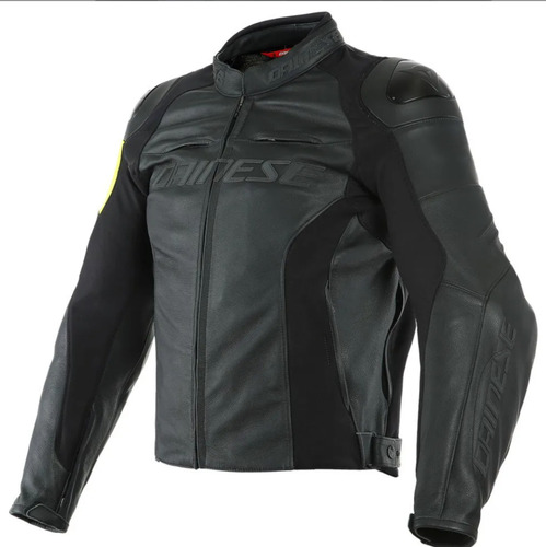 Chaqueta De Piel Dainese Vr46 Pole Position Negro Piel Vacuna Chica
