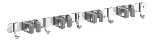 Suporte Organizador de Vassouras Aço Inox 4 Encaixes