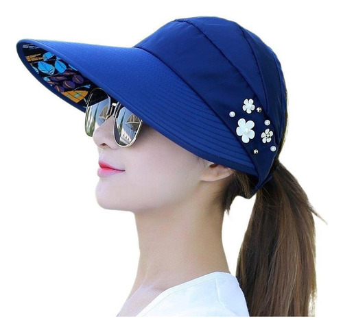 Sombrero De Verano Ala Ancha Plegable Con Protección Solar