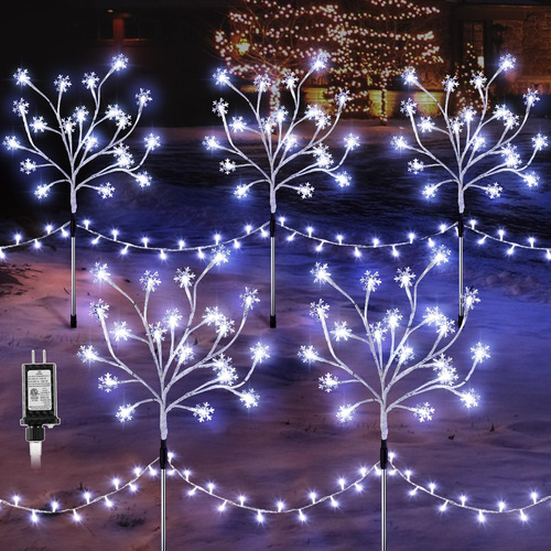 Luces De Camino De Navidad Copo De Nieve Impermeables 180 Le