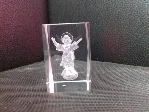 Imagen Religiosa Del Divino Niño En Cubo De Cristal Adorno