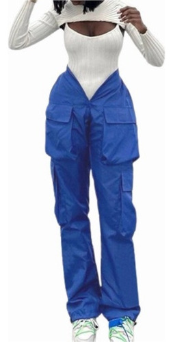 Pantalón Cintura Alta Cargo Pant Moda Casual Comodo Dama