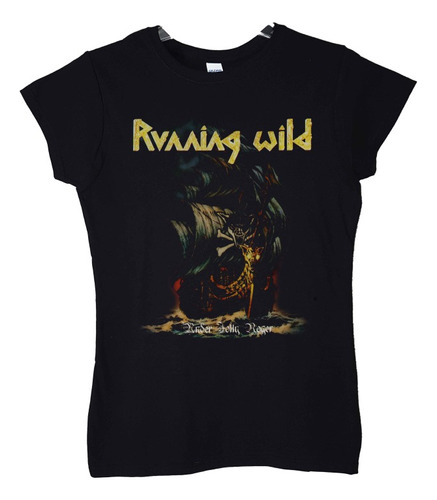 Polera Mujer Running Wild Under Jolly Roger Metal Abominatro