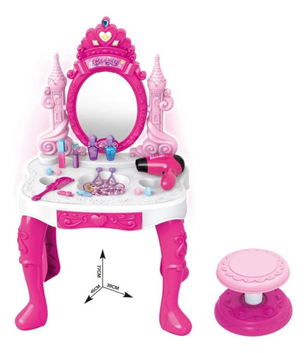 Juego Tocador De Niñas Con Espejo Accesorios De Princesa