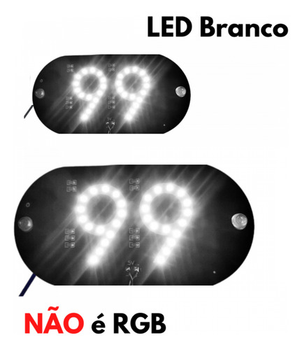 Placa 99 Ventosa Led Identificação Motorista Aplicativo Usb