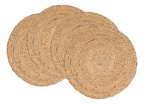 4 Mantel Yute Trenzado Mano Fibra Natural Rustico Para