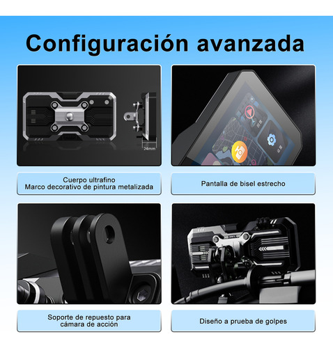 Estéreo Para Moto Carplay Android Auto 6 Pulgadas Con Cámara