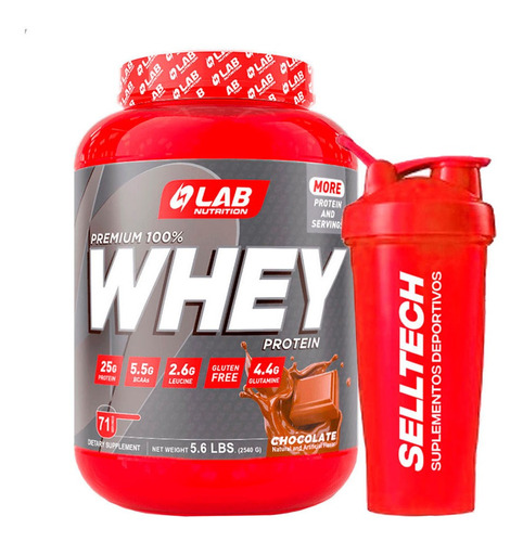 Proteína Lab Nutrition Premium Whey 5.5 Lb Chocolate +shaker