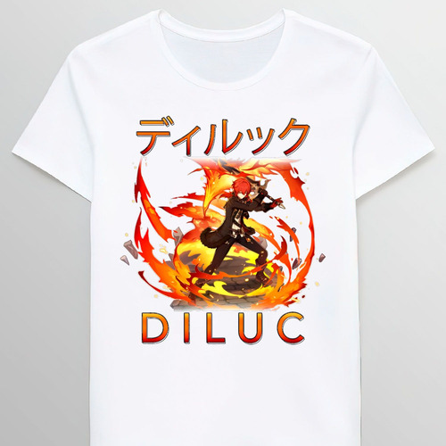 Remera Diluc Genshin Impact White 66482841