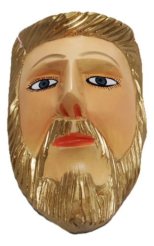 Mascara Decorativa De Rey De Madera Hecha A Mano