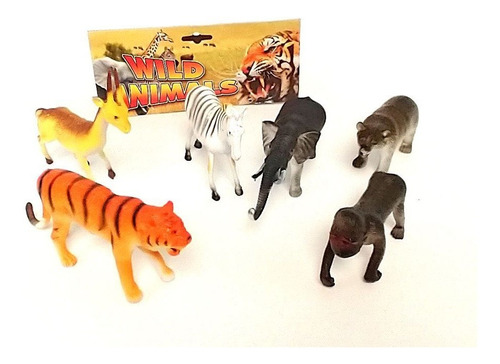 Set De Animales De La Selva X6 Wild Animals  Ks50010