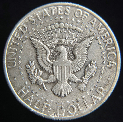 Estados Unidos, 1/2 Dollar, 1964 D. Plata. Kennedy. Xf