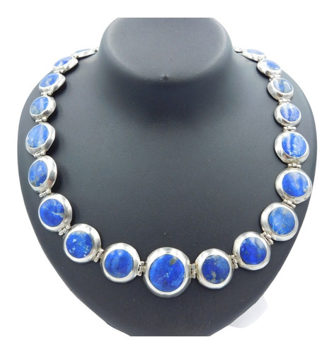 Fino Collar En  Plata 925 Con Piedras Lapislazuli!!!