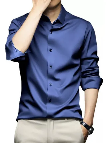 Camisa blanca seda hombre sale