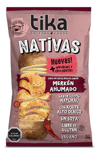 Papas Tika Nativas Merken Ahumado Sin Gluten 150gr