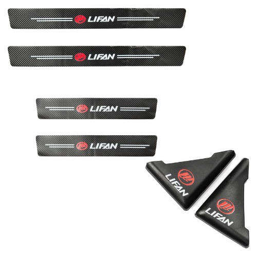 Zócalos Fibra Carbono + Protectores Esquineros Logo Lifan