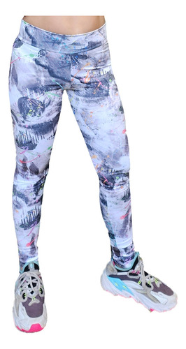 Calza Leggins Chupin Estampada Lycra De Mujer Talles 1 Al 6