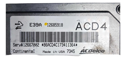 Computadora Chevrolet Impala 2017-2019 12685918 (acd4) (Usado)