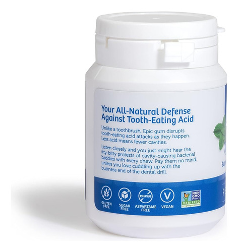 Epic Gum Sin Aspartame 100% Xylitol Menta Sin AzĂșcar 150 Pz.
