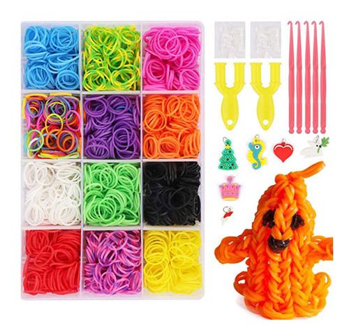 6800pcs 22 Color De Goma Rainbows Loom Bands Set Diy Pulsera