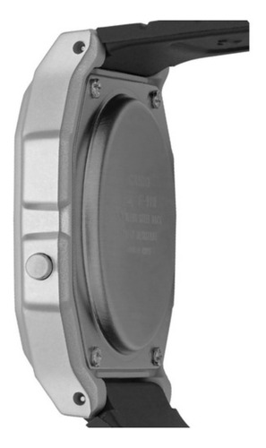 Imagen 3 de 3 de Reloj pulsera Casio Collection F-91 de cuerpo color gris, digital, fondo gris, con correa de resina color negro, dial negro, minutero/segundero negro, bisel color gris y hebilla simple