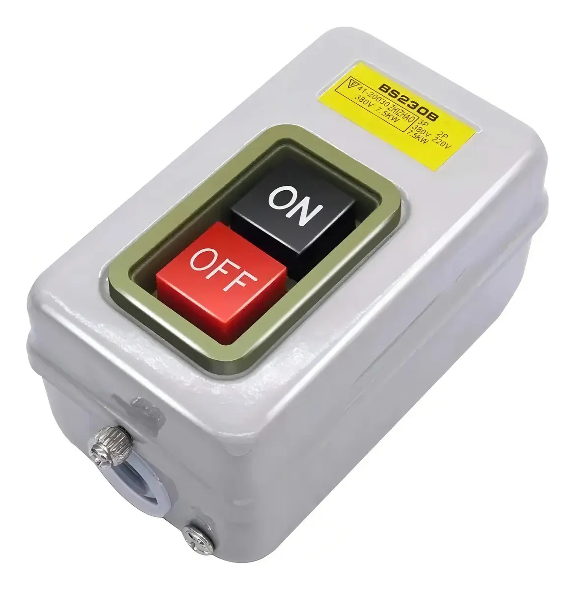 KDCA Interruptor Botonera 30A 3.7KW Trifásico Caja Metálica 380V